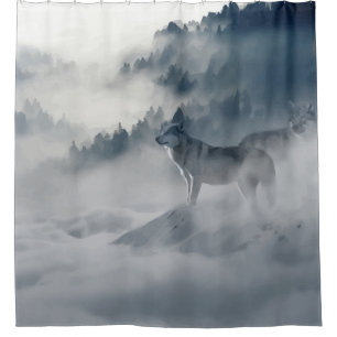 Rideaux De Douche Wolf Animal Wildlife Art