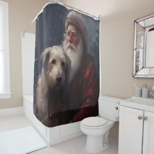Rideaux De Douche Wolfhound avec Noël Festif du Père Noël