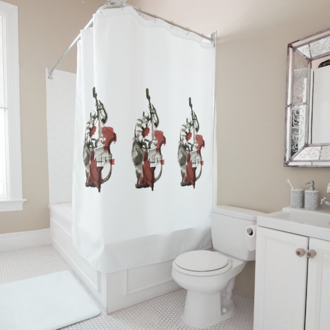 Rideaux De Douche Wood bass player (En situation)