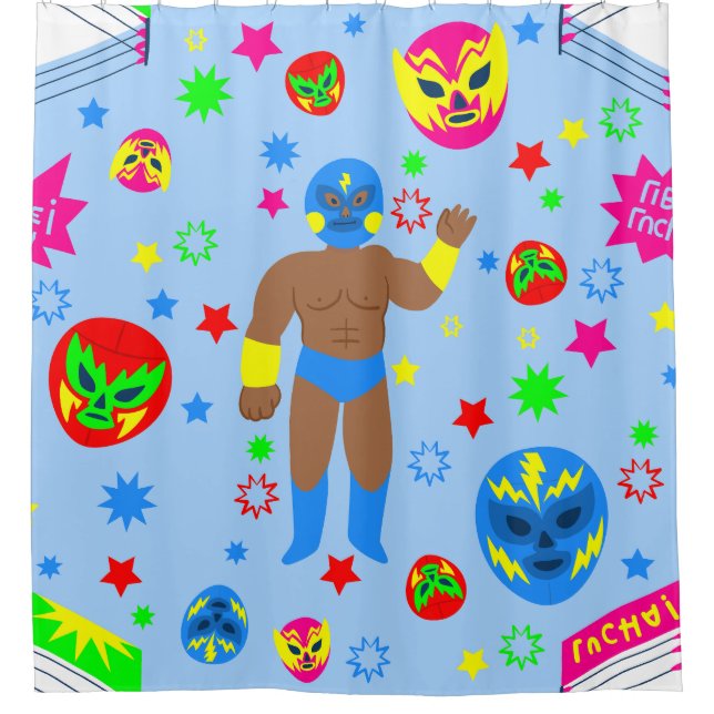 Rideaux De Douche wrestling match lucha libre mask luchador wrestler (Devant)