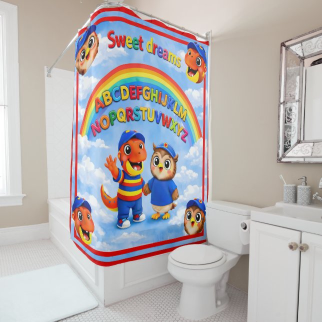 Rideaux De Douche Wrexham ABC sweet dreams kids shower (En situation)