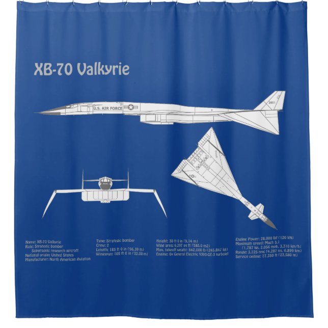 Rideaux De Douche XB-70 Valkyrie - Plan de plan d'avion ABD (Devant)