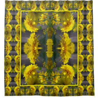 Rideaux De Douche Yellow Flowers In Sunshine Nature Art