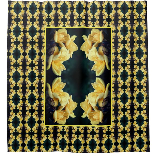 Rideaux De Douche Yellow Rose Trio Motif Abstrait (Devant)