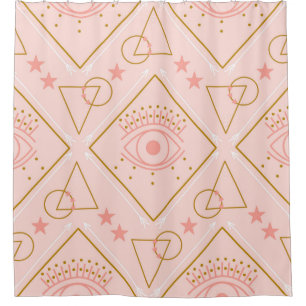 Rideaux De Douche Yeux en or rose : conception géométrique sans cout