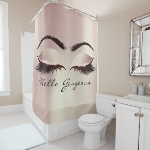 Rideaux De Douche Yeux roses Girly magnifiques de bonjour
