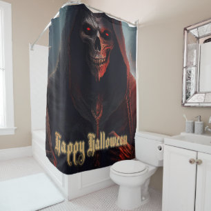 Rideaux De Douche Yeux rouges lumineux Reaper Art Halloween