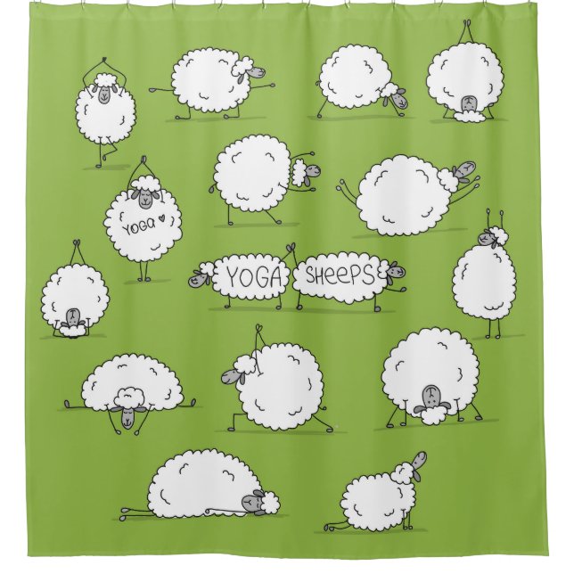 Rideaux De Douche Yoga Sheep : Whimsical Sketch Fun. (Devant)