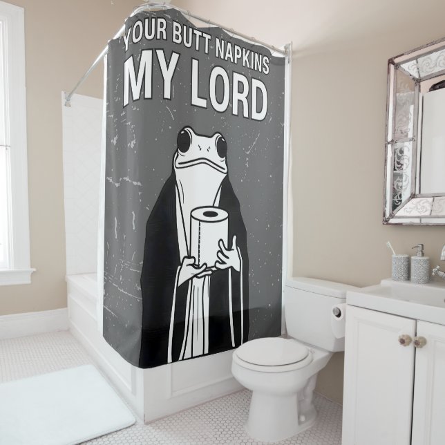 Rideaux De Douche Your Butt Napkins My Lord  (En situation)
