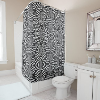 Rideaux De Douche Zebra Abstrait B&W Sherpa Blanket