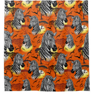 Rideaux De Douche Zebra African Savanna Wild Animal