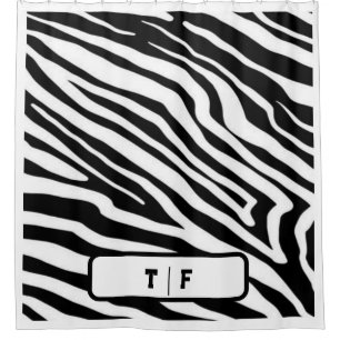 Rideaux De Douche Zebra Stripe Peau Imprimer Monogramme initial