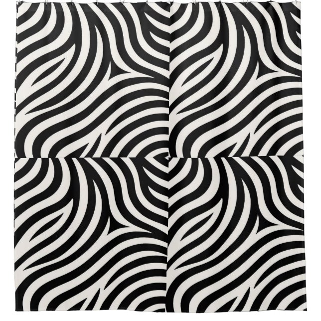 Rideaux De Douche Zebra Stripes Impression moderne (Devant)