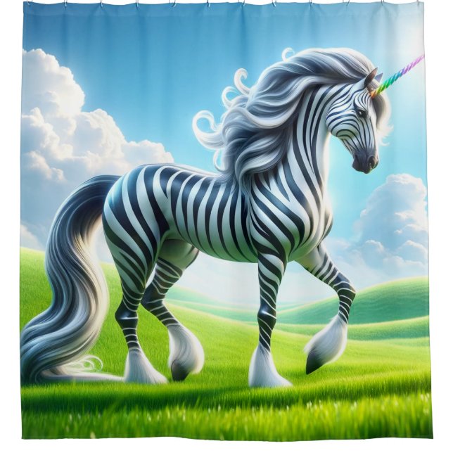 Rideaux De Douche Zebra Unicorn (Devant)