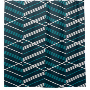 Rideaux De Douche zigzag Abstrait : élégant vintage géométrique.