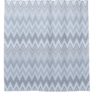 Rideaux De Douche Zigzag bleu clair