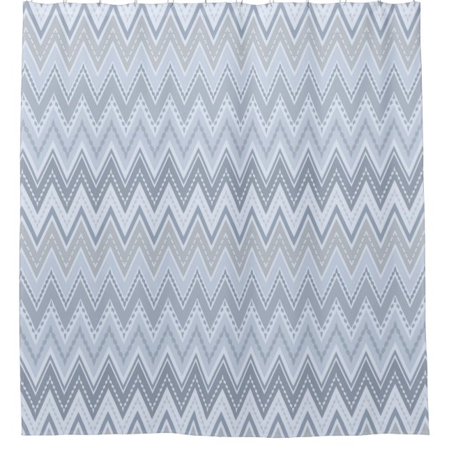 Rideaux De Douche Zigzag bleu clair (Devant)