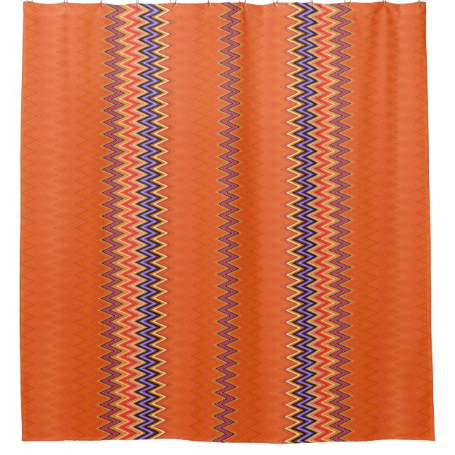 Rideaux De Douche Zigzag orange  (Devant)