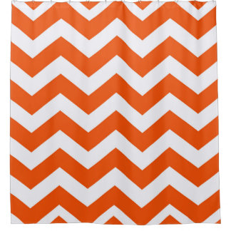Rideaux De Douche Zigzags Orange Et Blanc