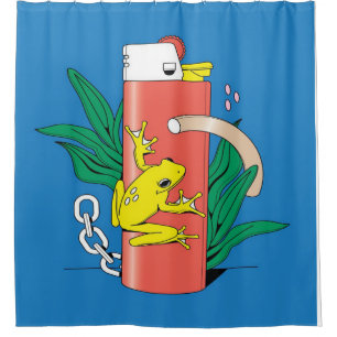 Rideaux De Douche Zippo de grenouille Abstraite Amateurs de grenou