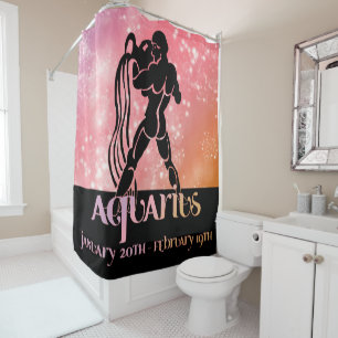 Rideaux De Douche Zodiac : Aquarius Pink Space Design