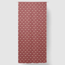 Rideaux - Simples Damas Rouge et tissu crème