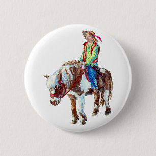 Rider sur un badge de poney