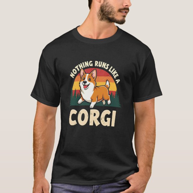 Rien d'Animé Ne Court Comme Un T-Shirt Corgi (Devant)