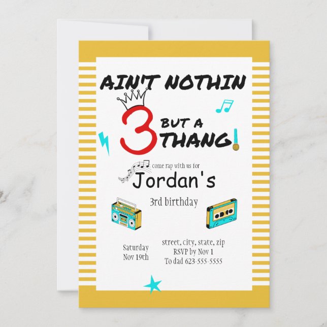 Rien d'autre qu'une invitation à 3 thang (Devant)