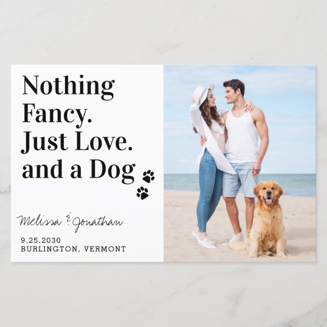 Rien De Fancy Just Love Chien Mariage Enregistrer  (Devant)