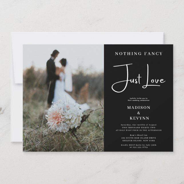 Rien De Fancy Just Love Elopement Photo Invitation (Devant)