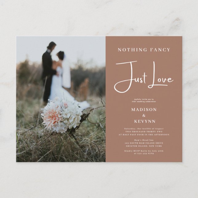 Rien De Fancy Just Love Mocha Mousse Invitation (Devant)