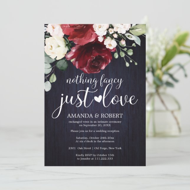 Rien De Fancy Just Love Rustic Wedding Invitations (Debout devant)