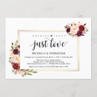 Rien de fantaisie, Elopement Réception Carte d'inv
