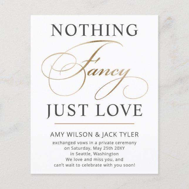 Rien de fantaisie Just Love Faire-part Mariage (Devant)