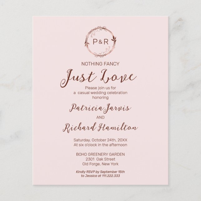 Rien de fantaisie Monogramme Budget Mariage Invita (Devant)