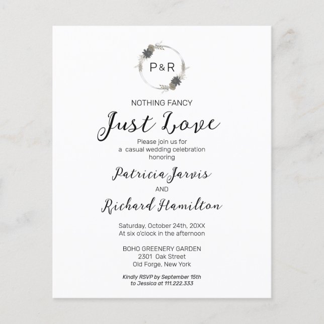 Rien de fantaisie Monogramme Budget Mariage Invita (Devant)