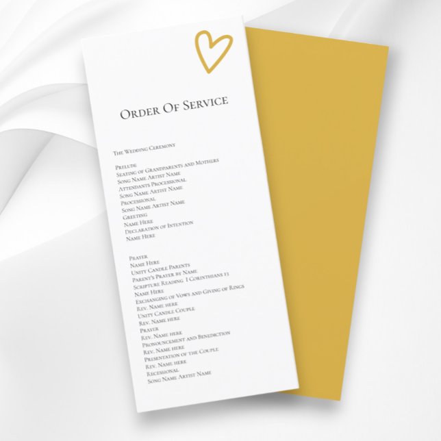Rien de fantaisie Ordre du service Programme color (Nothing Fancy Order of Service Colorful Programs from Ricaso. Retro wedding colors, others available)