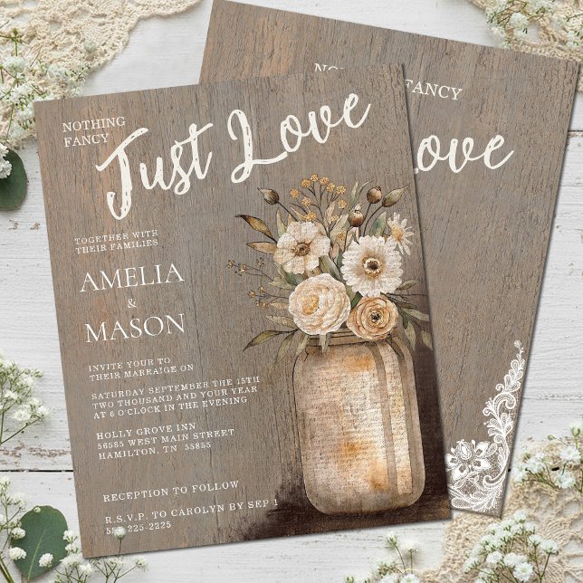 Rien de Fantastique Just Love Floral Mariage dans  (Nothing Fancy Just Love Floral Mason Jar Wedding)