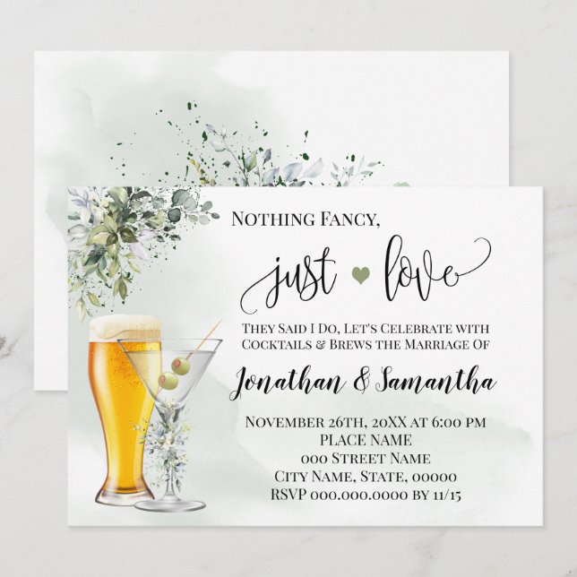 Rien de Fantastique Juste Amour Invitation de Fuit (Devant / Derrière)