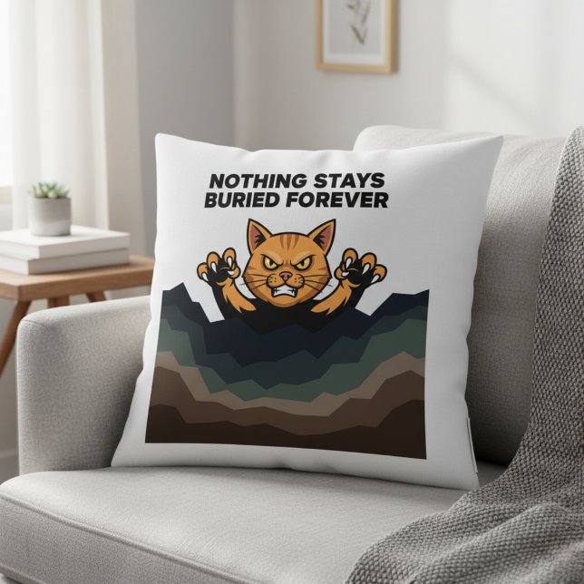 "RIEN NE RESTE ENTERRÉ POUR TOUJOURS" Coussin Oran (Créateur téléchargé)