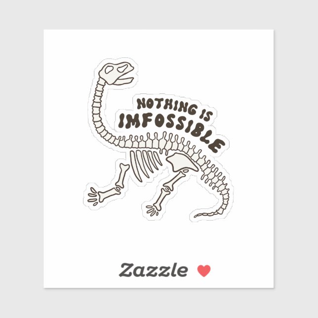 Rien N'Est Imfossile Dinosaure Bones Vinyl Sticker (Feuille)