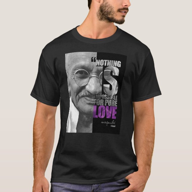 Rien N'Est Impossible Ghandi, T-shirt noir (Devant)