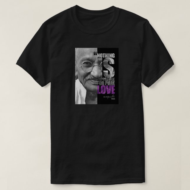 Rien N'Est Impossible Ghandi, T-shirt noir (Design devant)