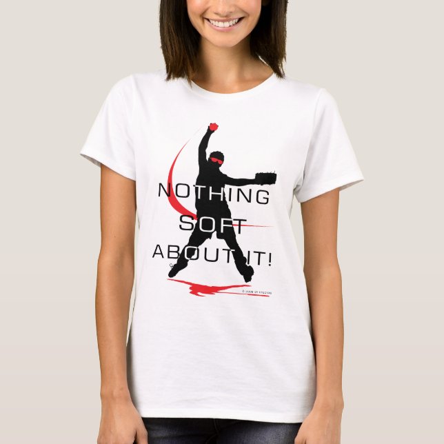 Rien T-shirt rouge mou du base-ball (Devant)