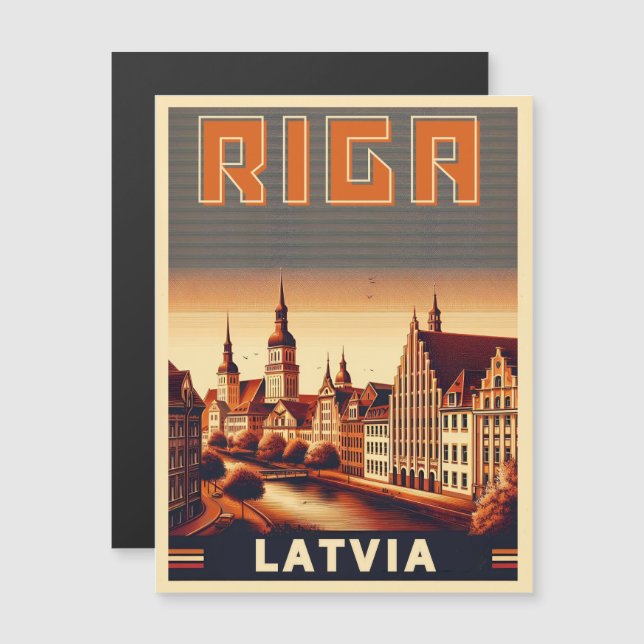 Riga City, Lettonie culture baltique cadeaux vinta (Devant / Derrière)