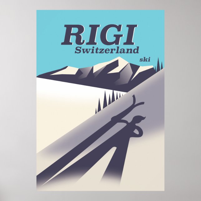 Rigi Suisse affiche de voyage de ski (Devant)