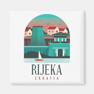Rijeka Croatie Magnet minimal Vintage