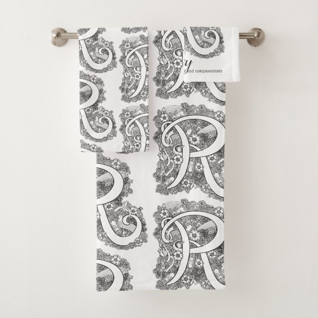 Riley doodle art lettre R nom signifiant serviette (En situation)