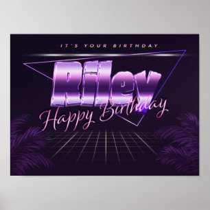 Riley Nom Vorname lila retro Poster Geburtstag